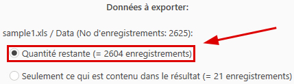 Fichier de résultats