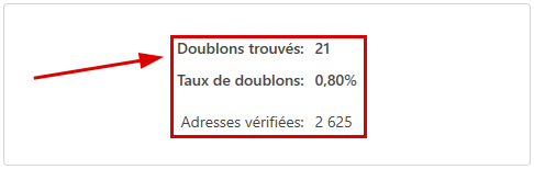 Résultat de la déduplication