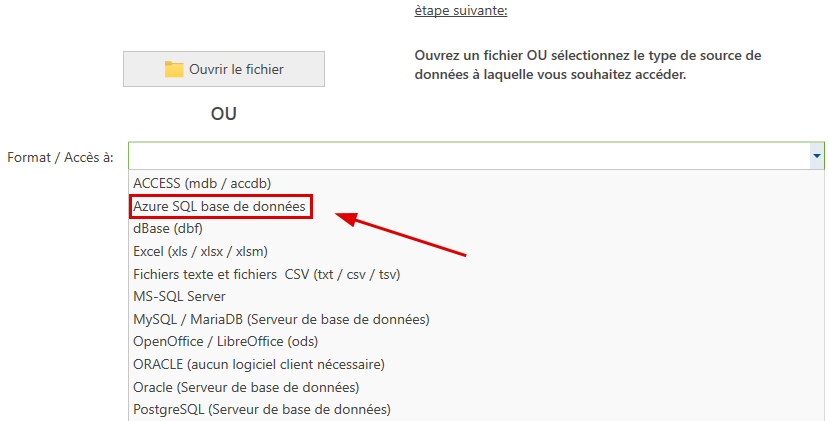 Source de données Azure SQL