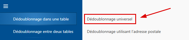 Dédoublonnage universel