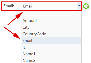 Abgleichsdefinition Affectation des champs