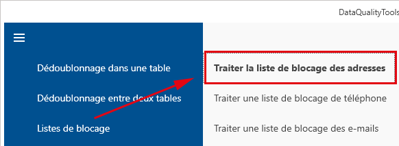 Universalabgleich Traiter une liste de blocage des emails
