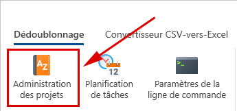 Démarre l'administration des projets