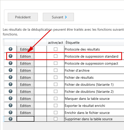 Traitement des résultats