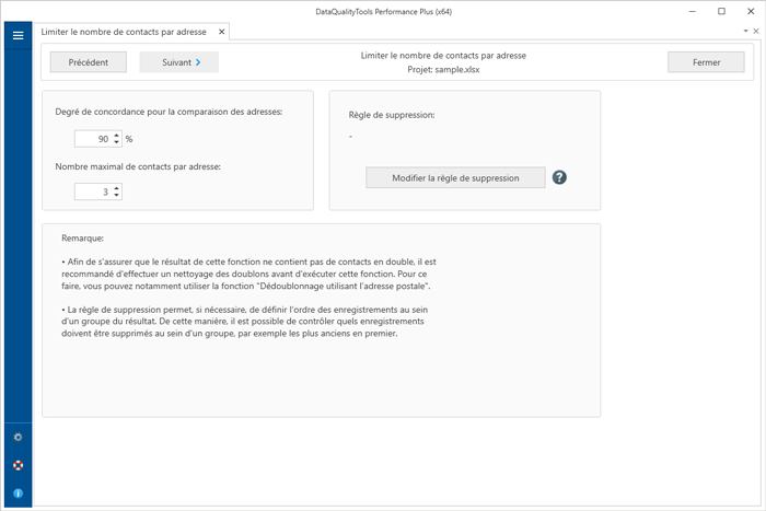 Limiter le nombre de contacts par adresse
